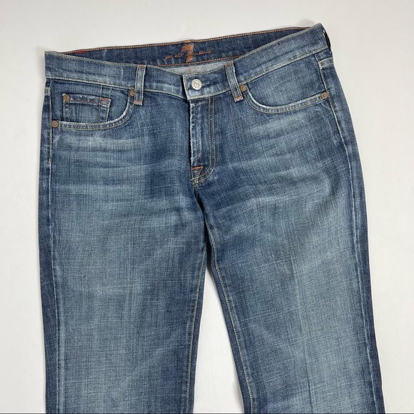 7 For All Mankind Rhinestone Pocket Bootcut Jeans 31 - Picture 3 of 12